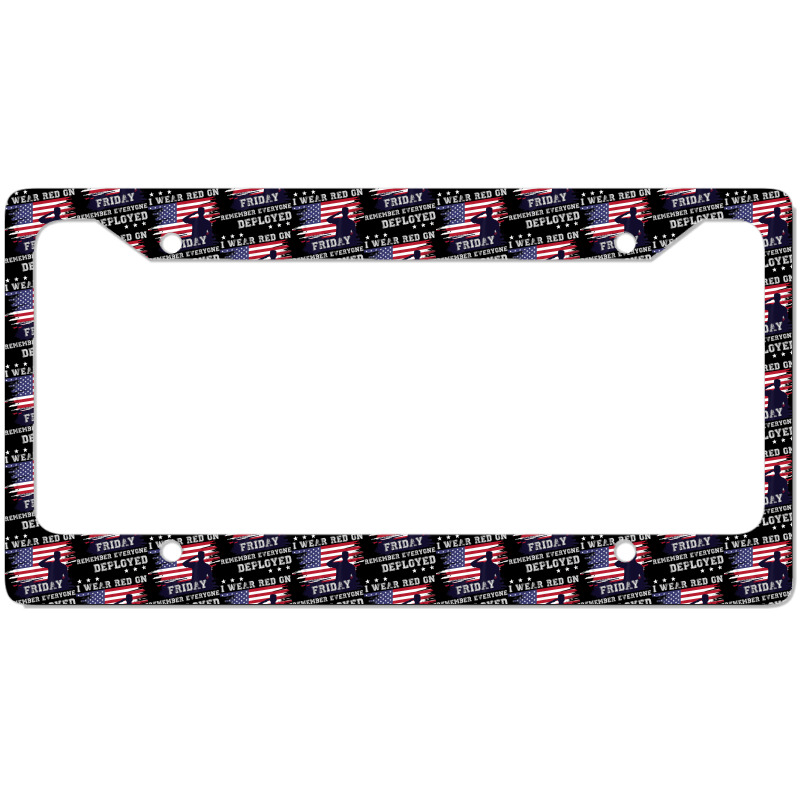 I Wear Red On Friday Remember Deployed American Flag Retro T Shirt License Plate Frame | Artistshot