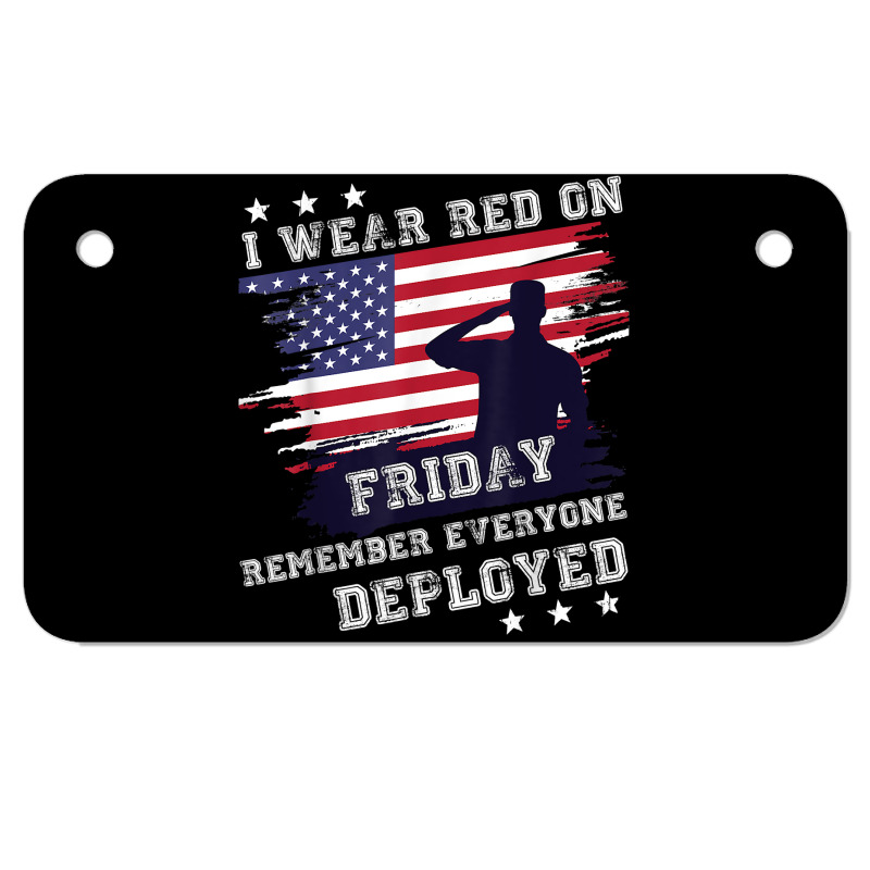 I Wear Red On Friday Remember Deployed American Flag Retro T Shirt Motorcycle License Plate | Artistshot