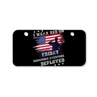 I Wear Red On Friday Remember Deployed American Flag Retro T Shirt Bicycle License Plate | Artistshot