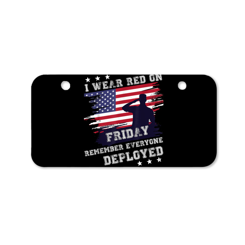 I Wear Red On Friday Remember Deployed American Flag Retro T Shirt Bicycle License Plate | Artistshot