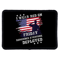 I Wear Red On Friday Remember Deployed American Flag Retro T Shirt Rectangle Patch | Artistshot