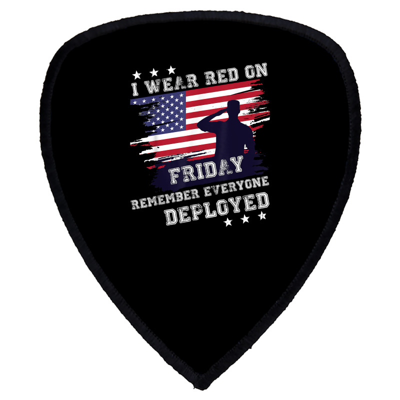 I Wear Red On Friday Remember Deployed American Flag Retro T Shirt Shield S Patch | Artistshot