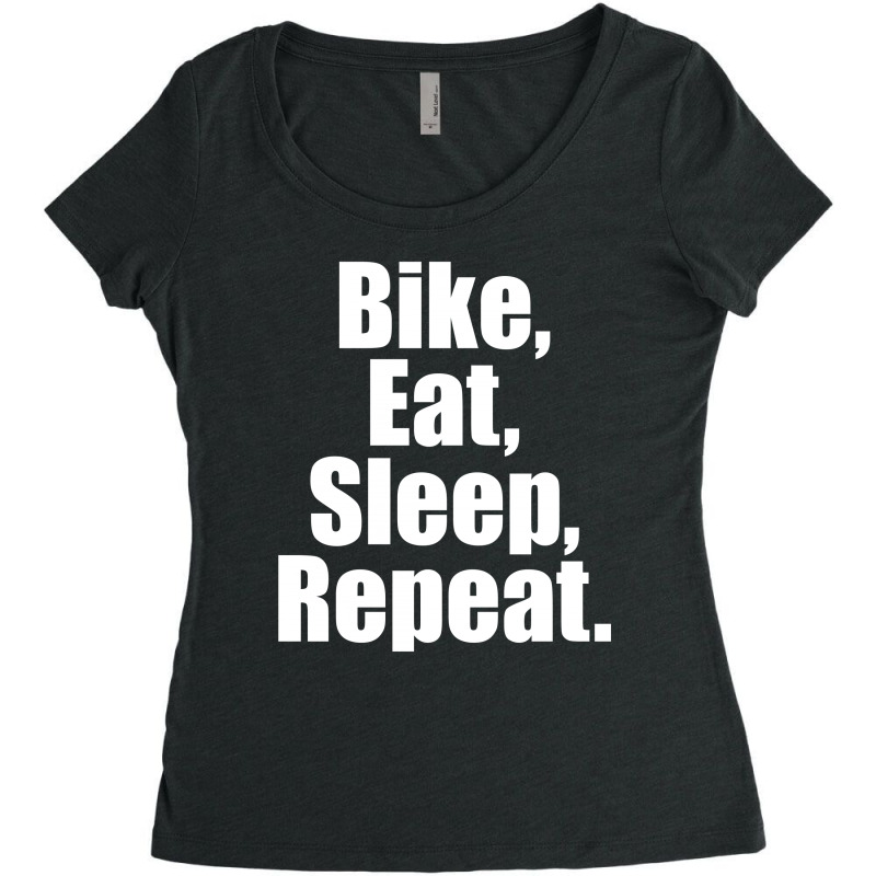 Bike Eat Sleep Repeat Women's Triblend Scoop T-shirt by tshiart | Artistshot