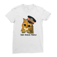 Cat Tama Train Station Master Ladies Fitted T-shirt | Artistshot