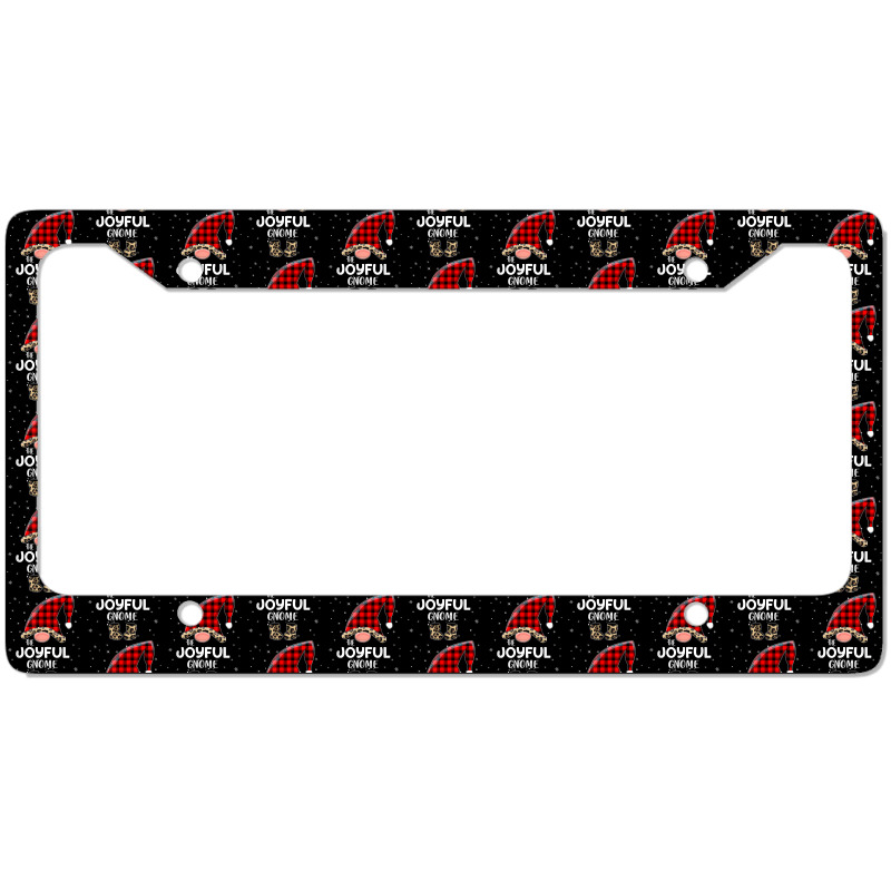 Joyful Gnome Buffalo Plaid Matching Family Christmas Pajama T Shirt License Plate Frame | Artistshot