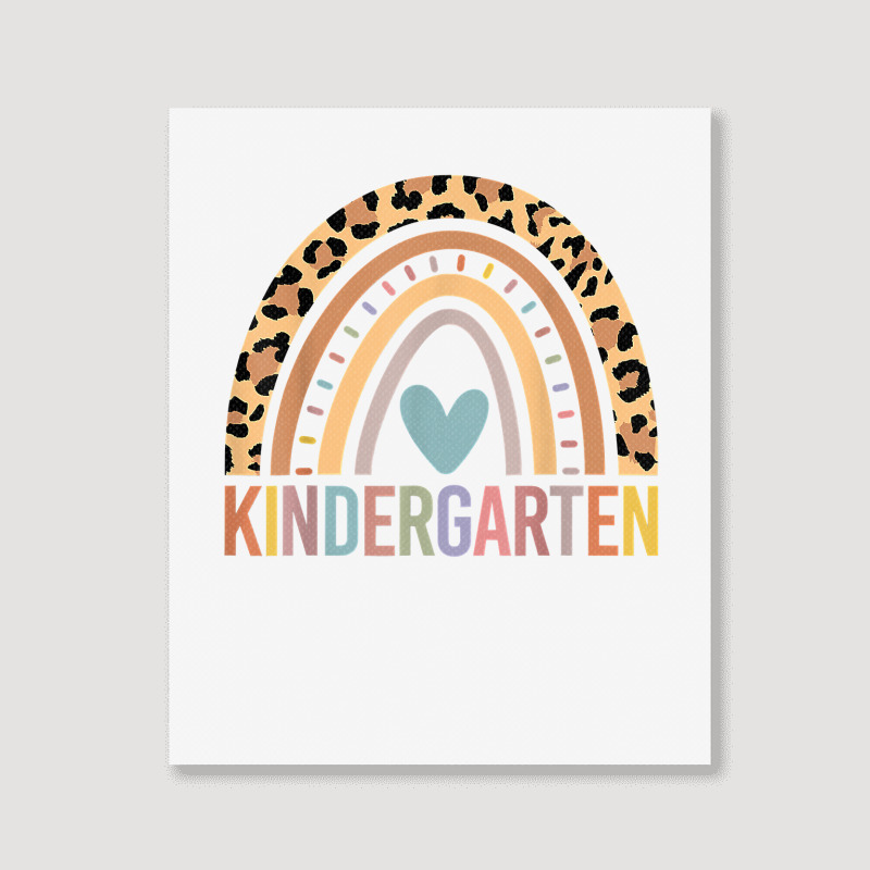 Kindergarten Rainbow Girls Boys Teacher Team Kinder Squad T Shirt Portrait Canvas Print | Artistshot