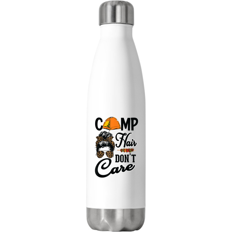 Ladies Camp Hair Don't Care Funny Outdoors Women Teen Girls T Shirt Stainless Steel Water Bottle | Artistshot