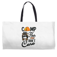 Ladies Camp Hair Don't Care Funny Outdoors Women Teen Girls T Shirt Weekender Totes | Artistshot