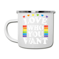 Love Who You Want Rainbow Lgbtq Heart Price Proud Rainbow T Shirt Camper Cup | Artistshot