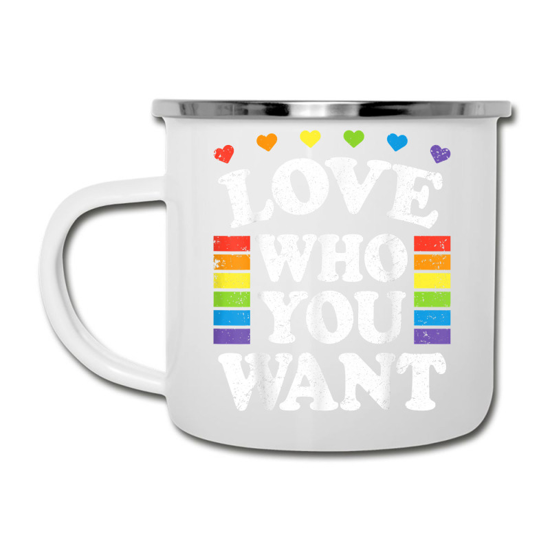 Love Who You Want Rainbow Lgbtq Heart Price Proud Rainbow T Shirt Camper Cup | Artistshot