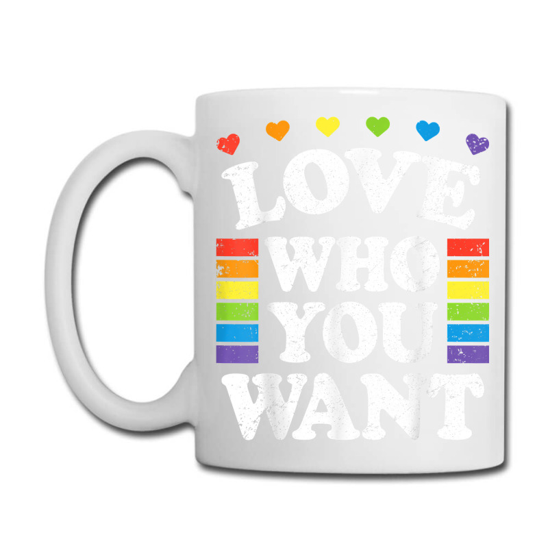 Love Who You Want Rainbow Lgbtq Heart Price Proud Rainbow T Shirt Coffee Mug | Artistshot