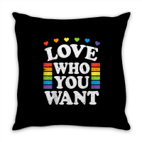 Love Who You Want Rainbow Lgbtq Heart Price Proud Rainbow T Shirt Throw Pillow | Artistshot