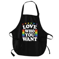 Love Who You Want Rainbow Lgbtq Heart Price Proud Rainbow T Shirt Medium-length Apron | Artistshot