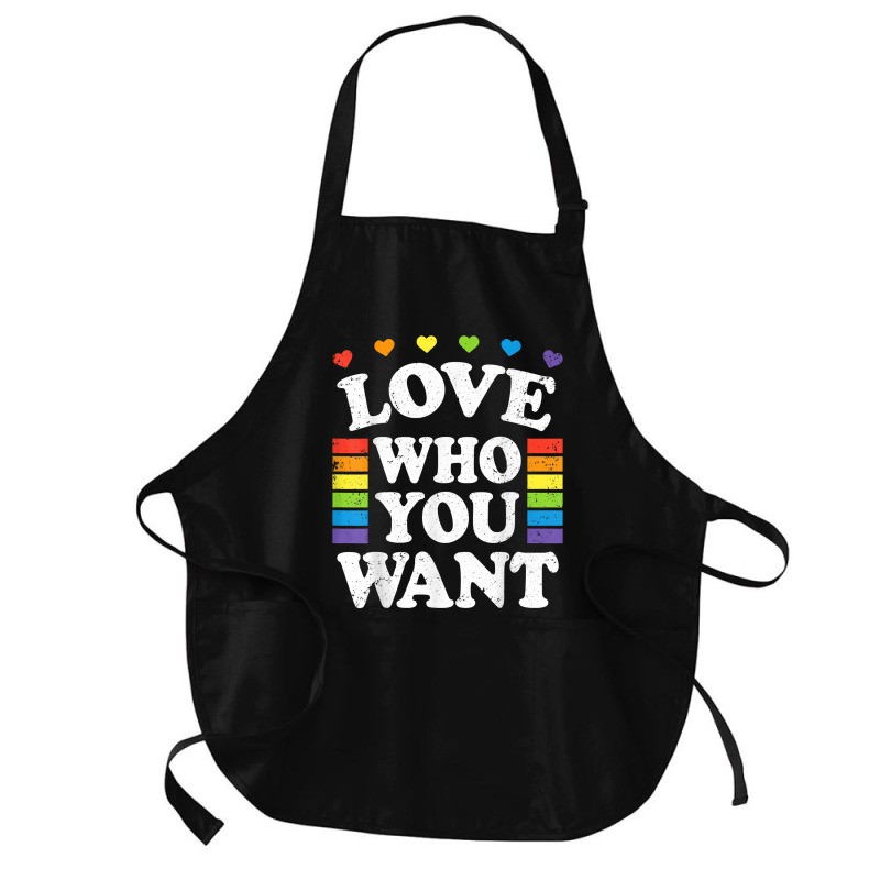 Love Who You Want Rainbow Lgbtq Heart Price Proud Rainbow T Shirt Medium-length Apron | Artistshot