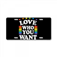 Love Who You Want Rainbow Lgbtq Heart Price Proud Rainbow T Shirt License Plate | Artistshot