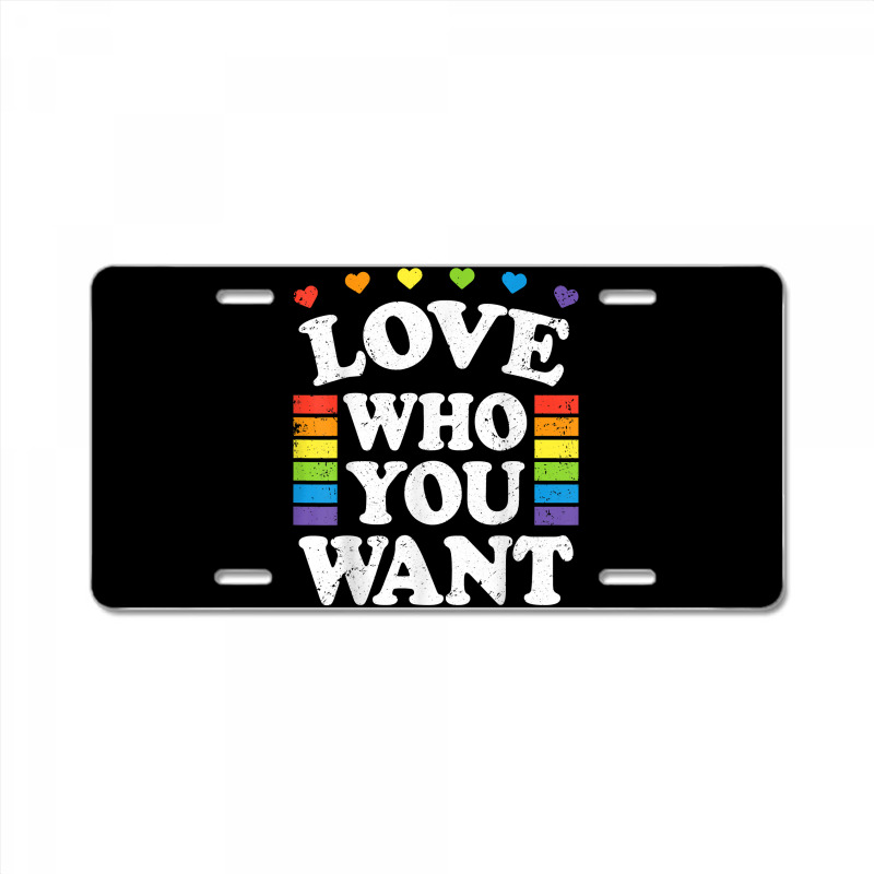 Love Who You Want Rainbow Lgbtq Heart Price Proud Rainbow T Shirt License Plate | Artistshot