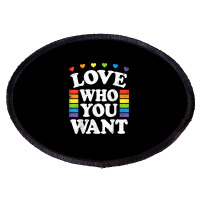 Love Who You Want Rainbow Lgbtq Heart Price Proud Rainbow T Shirt Oval Patch | Artistshot