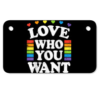 Love Who You Want Rainbow Lgbtq Heart Price Proud Rainbow T Shirt Motorcycle License Plate | Artistshot