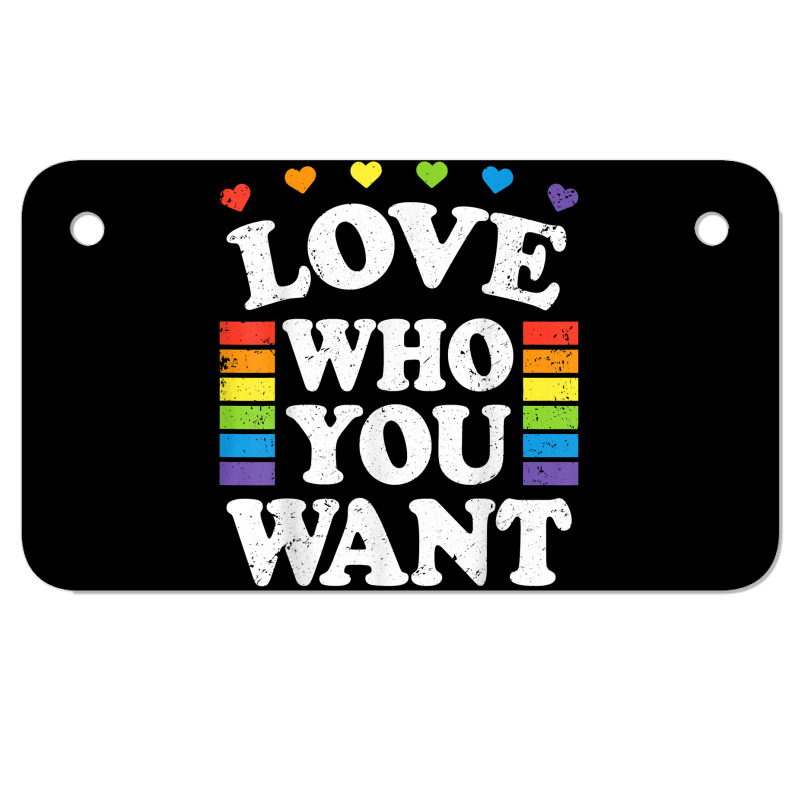 Love Who You Want Rainbow Lgbtq Heart Price Proud Rainbow T Shirt Motorcycle License Plate | Artistshot