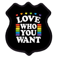 Love Who You Want Rainbow Lgbtq Heart Price Proud Rainbow T Shirt Shield Patch | Artistshot