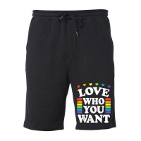 Love Who You Want Rainbow Lgbtq Heart Price Proud Rainbow T Shirt Fleece Short | Artistshot