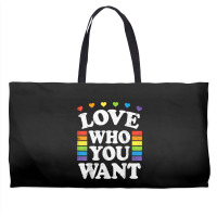 Love Who You Want Rainbow Lgbtq Heart Price Proud Rainbow T Shirt Weekender Totes | Artistshot