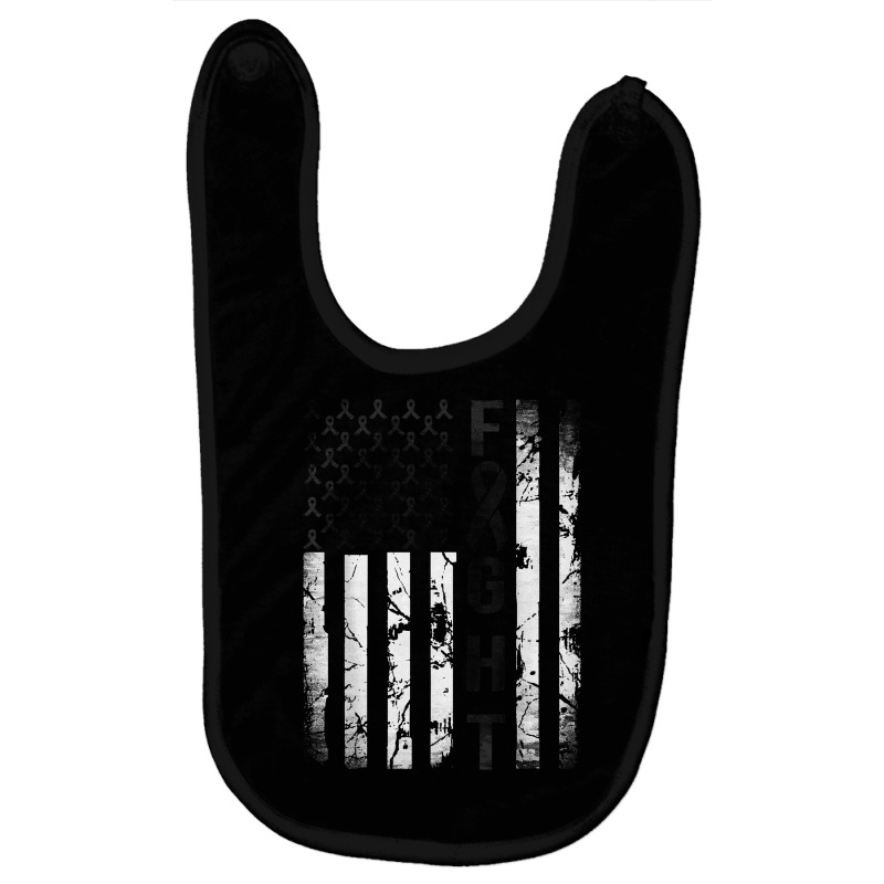 Melanoma Cancer Awareness, Black Ribbon Fight American Flag T Shirt Baby Bibs by vazwttopperve | Artistshot