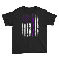 Pancreatic Cancer Awareness, Purple Fight American Flag T Shirt Youth Tee | Artistshot