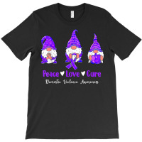 Peace Love Gnomes Purple Ribbon Domestic Violence Awareness T Shirt T-shirt | Artistshot