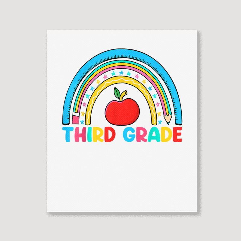 Rainbow Third Grade 3rd Grade Back To School Teacher Student T Shirt Portrait Canvas Print | Artistshot