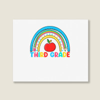 Rainbow Third Grade 3rd Grade Back To School Teacher Student T Shirt Landscape Canvas Print | Artistshot