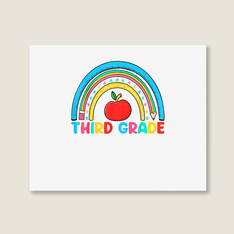 Rainbow Third Grade 3rd Grade Back To School Teacher Student T Shirt Landscape Canvas Print | Artistshot