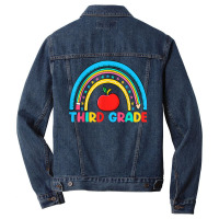 Rainbow Third Grade 3rd Grade Back To School Teacher Student T Shirt Men Denim Jacket | Artistshot