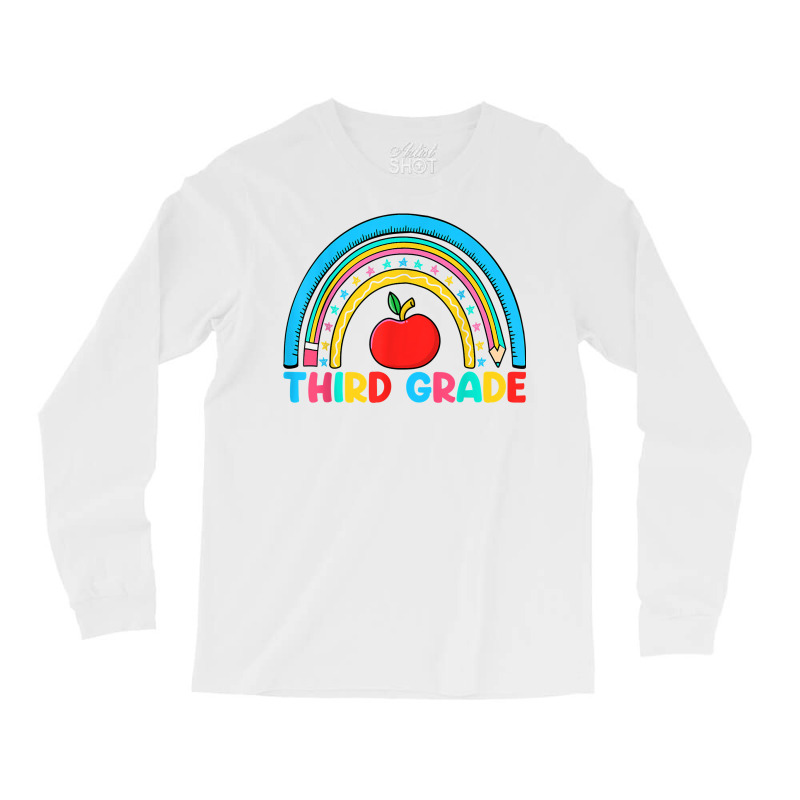 Rainbow Third Grade 3rd Grade Back To School Teacher Student T Shirt Long Sleeve Shirts | Artistshot