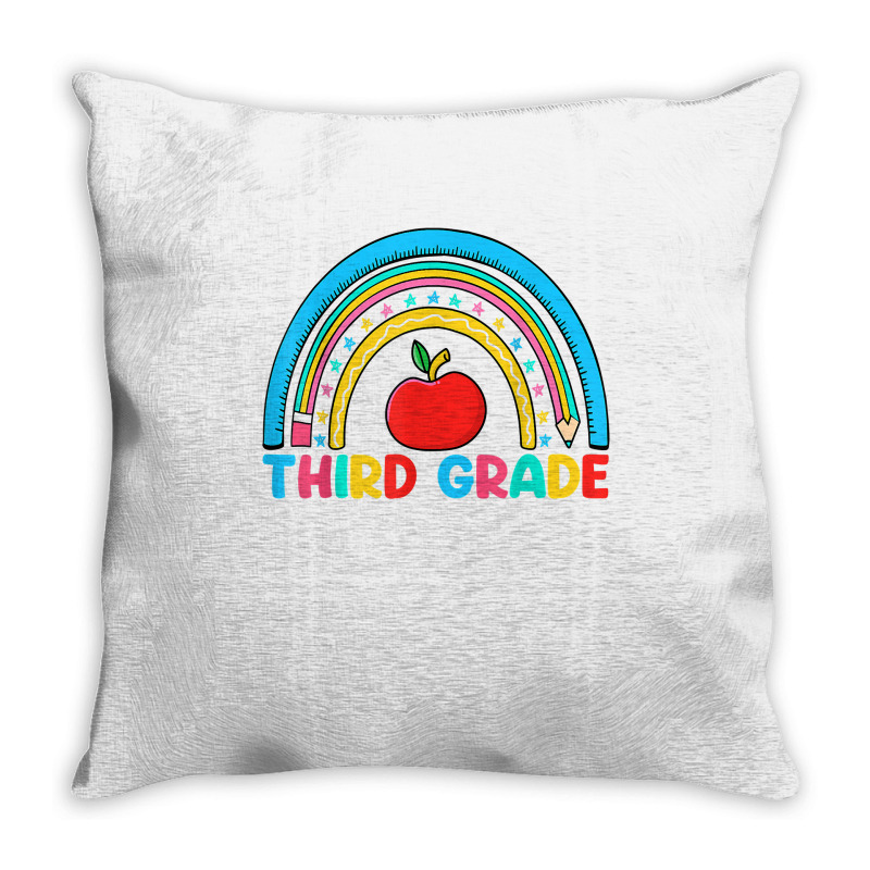 Rainbow Third Grade 3rd Grade Back To School Teacher Student T Shirt Throw Pillow | Artistshot