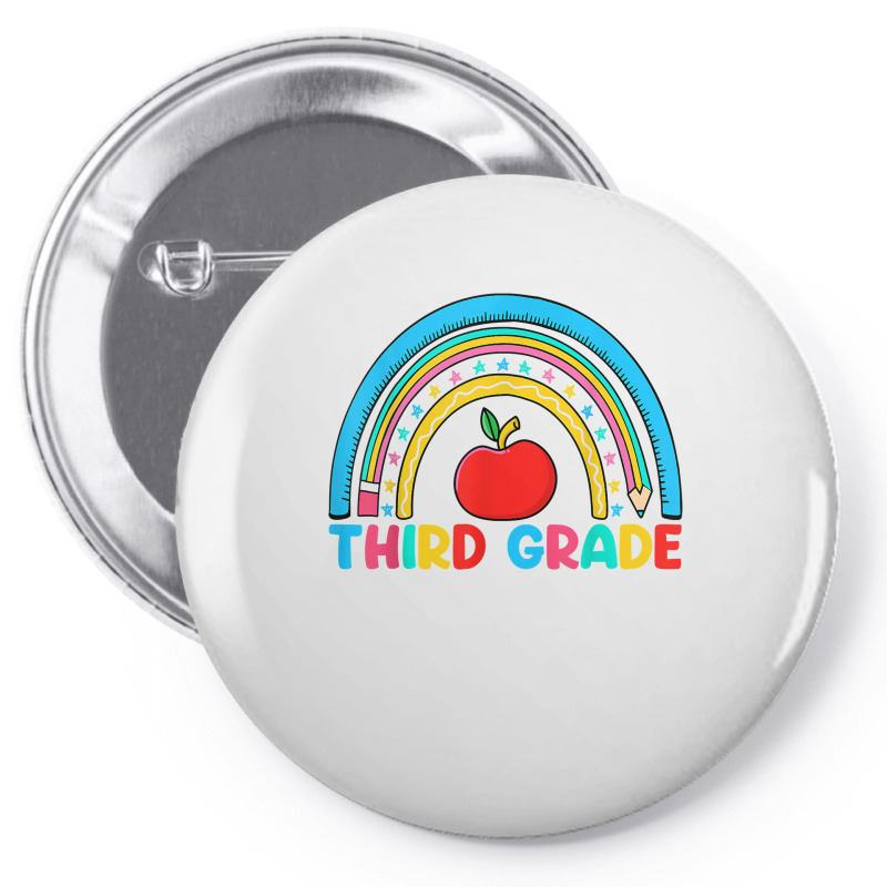 Rainbow Third Grade 3rd Grade Back To School Teacher Student T Shirt Pin-back Button | Artistshot