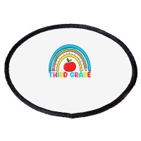 Rainbow Third Grade 3rd Grade Back To School Teacher Student T Shirt Oval Patch | Artistshot