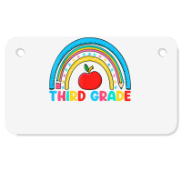 Rainbow Third Grade 3rd Grade Back To School Teacher Student T Shirt Motorcycle License Plate | Artistshot