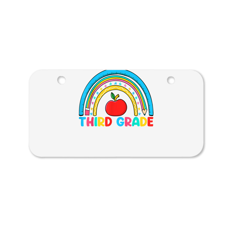 Rainbow Third Grade 3rd Grade Back To School Teacher Student T Shirt Bicycle License Plate | Artistshot