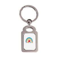 Rainbow Third Grade 3rd Grade Back To School Teacher Student T Shirt Silver Rectangle Keychain | Artistshot