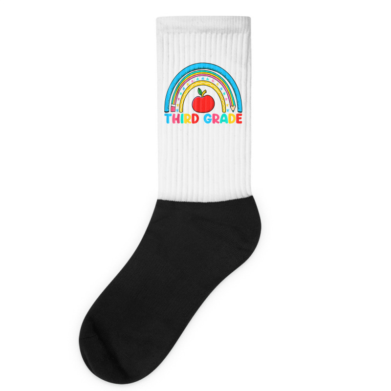 Rainbow Third Grade 3rd Grade Back To School Teacher Student T Shirt Socks | Artistshot