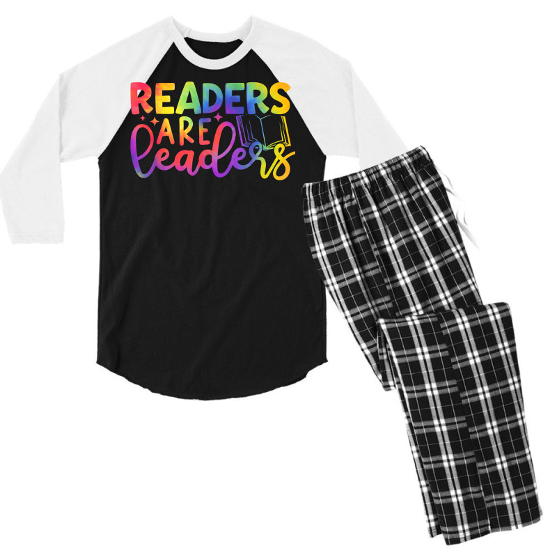 Readers Are Leaders Shirt Smart Reader's Funny Book Lover T Shirt Men's 3/4 Sleeve Pajama Set | Artistshot