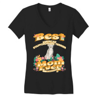 Dog Moms T  Shirt Best American Staffordshire Terrier  Mom   Dog Mom, Women's V-neck T-shirt | Artistshot