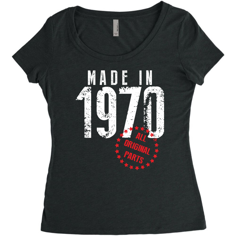 Made In 1970 All Original Parts Women's Triblend Scoop T-shirt | Artistshot