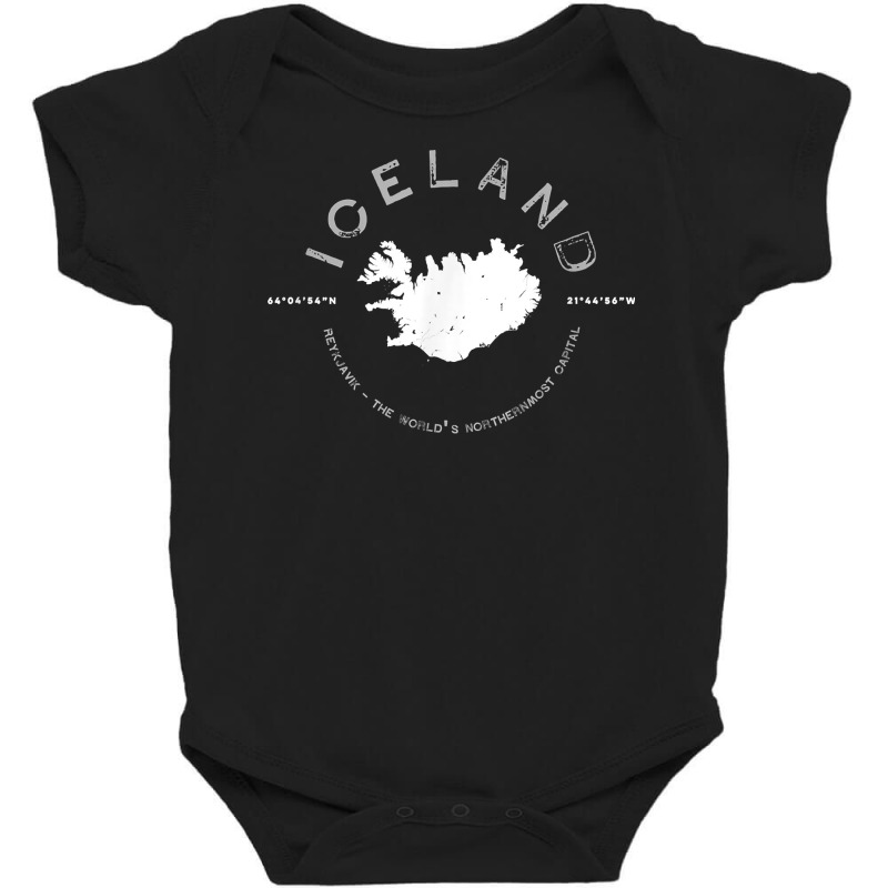 Iceland Graphic Vintage Retro T Shirt Baby Bodysuit by erinlorrai | Artistshot