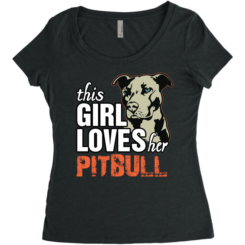 This Girl Loves Pitbull Women's Triblend Scoop T-shirt by tshiart | Artistshot