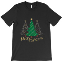 Merry Christmas Trees With Bright Garlands T-shirt | Artistshot