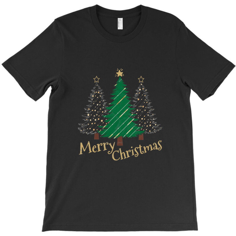 Merry Christmas Trees With Bright Garlands T-Shirt by farisdi | Artistshot