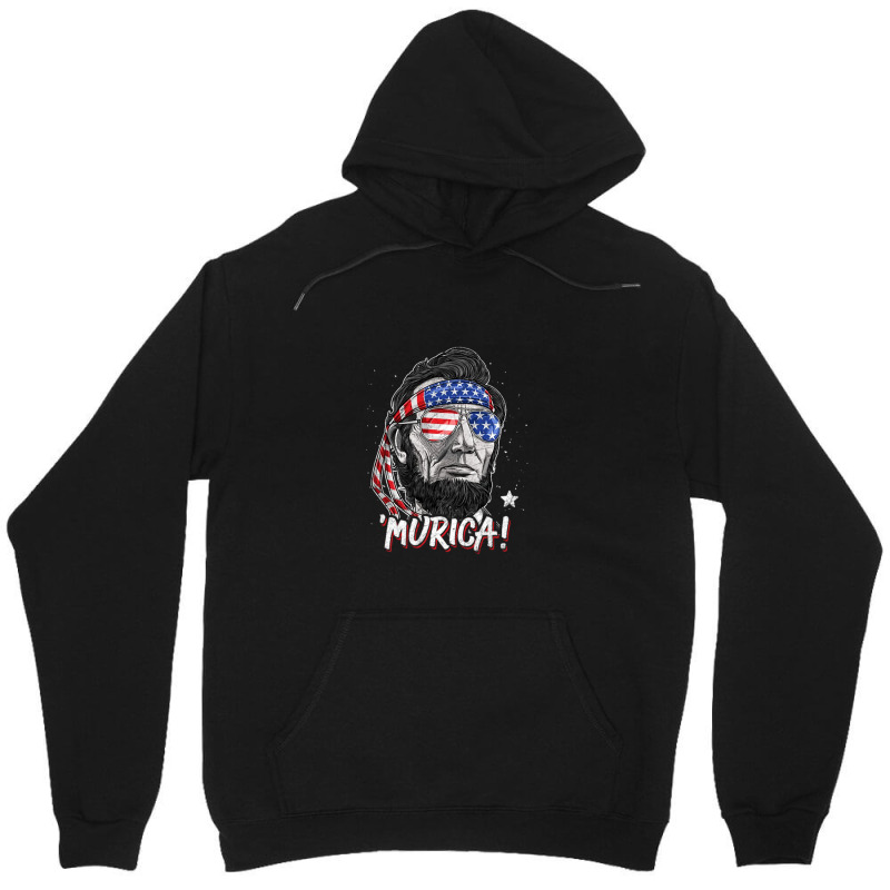 Merica Abe Lincoln 4th Of July Murica Unisex Hoodie by farisdi | Artistshot