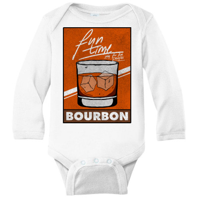 Bourbon Funny Drink Fun Time For Fun People Only Long Sleeve Baby Bodysuit Designed By Tmax